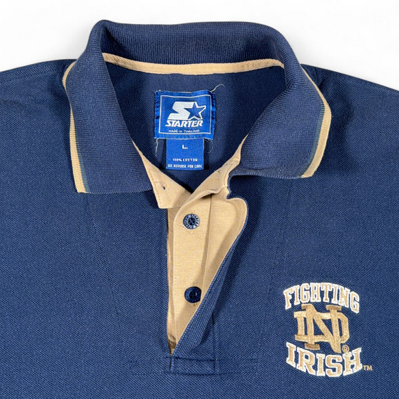 Vintage Notre Dame Shirt Adult LARGE Blue Starter Football Fighting Irish 90s - Picture 5 of 11